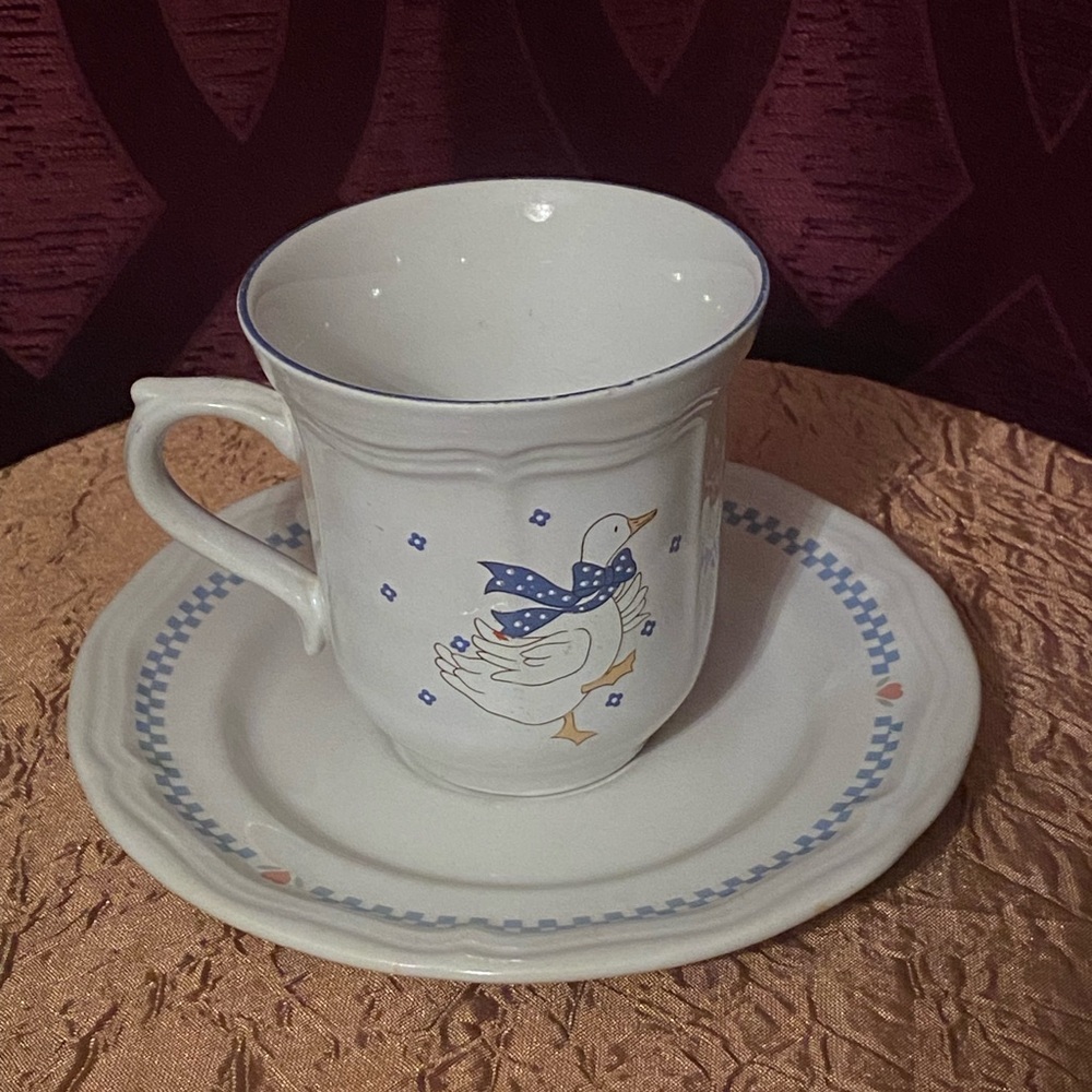 Home Style Countryside Geese/Goose Coffee Cup Mug and Saucer